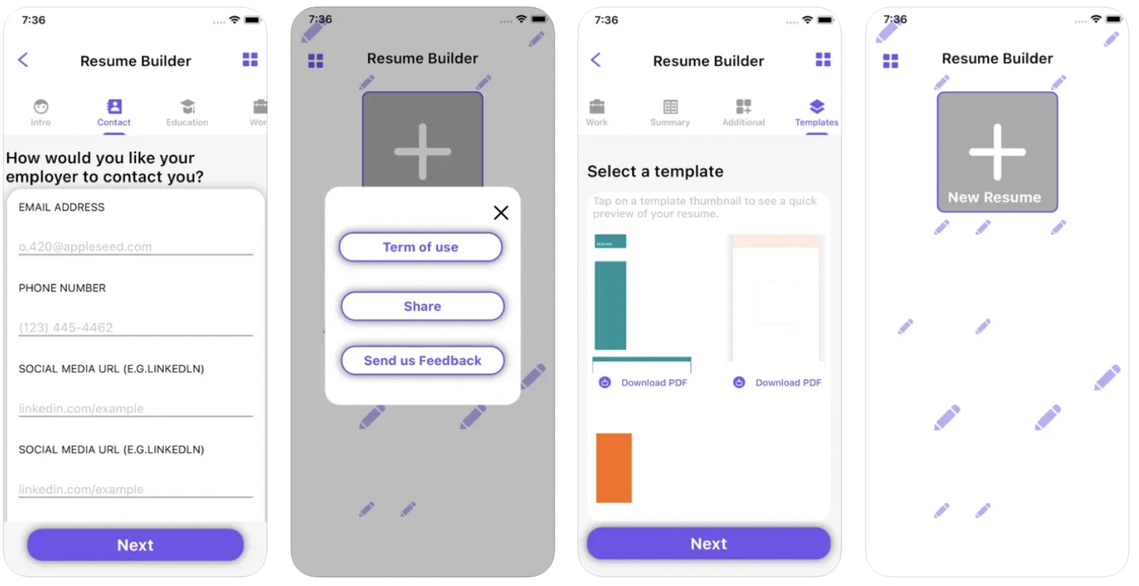 Resume builder