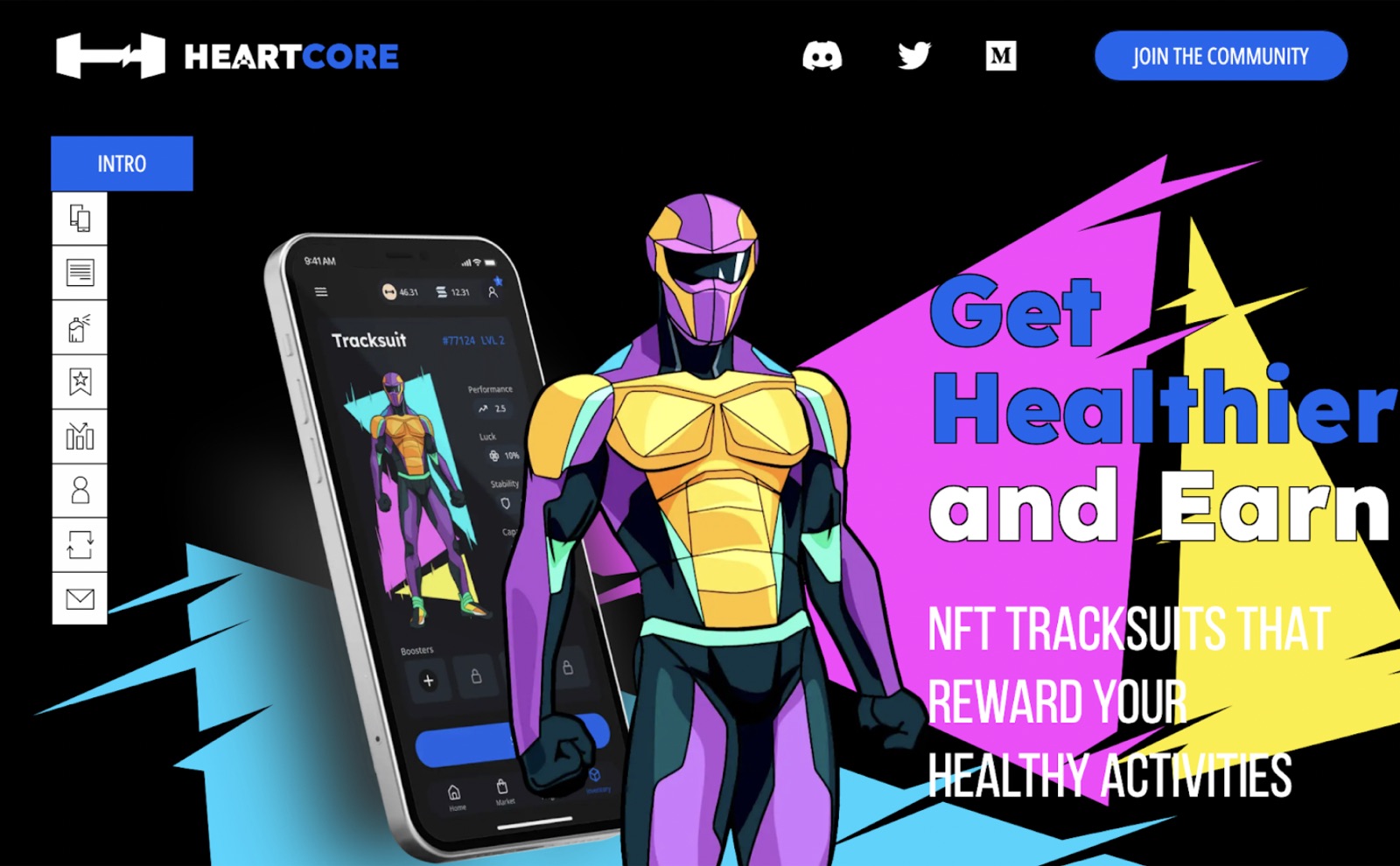 Landing page: Get Healthier and Earn